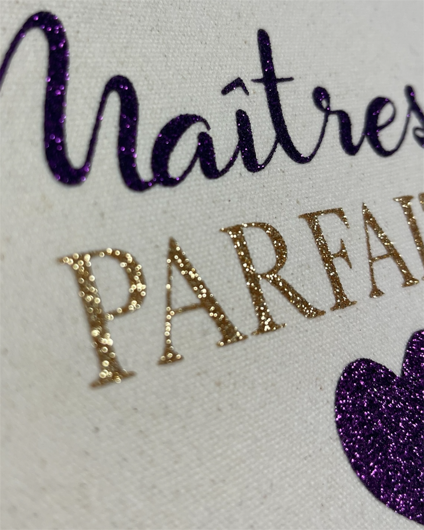 Pochette/trousse nature Maîtresse parfaite personnalisable - scintillant - cadeau scolaire