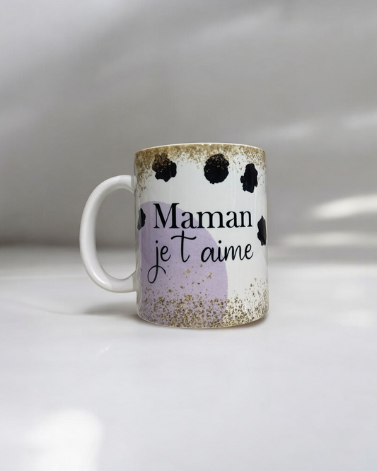 Mug en céramique 330ml, maman je t’aime, personnalisable