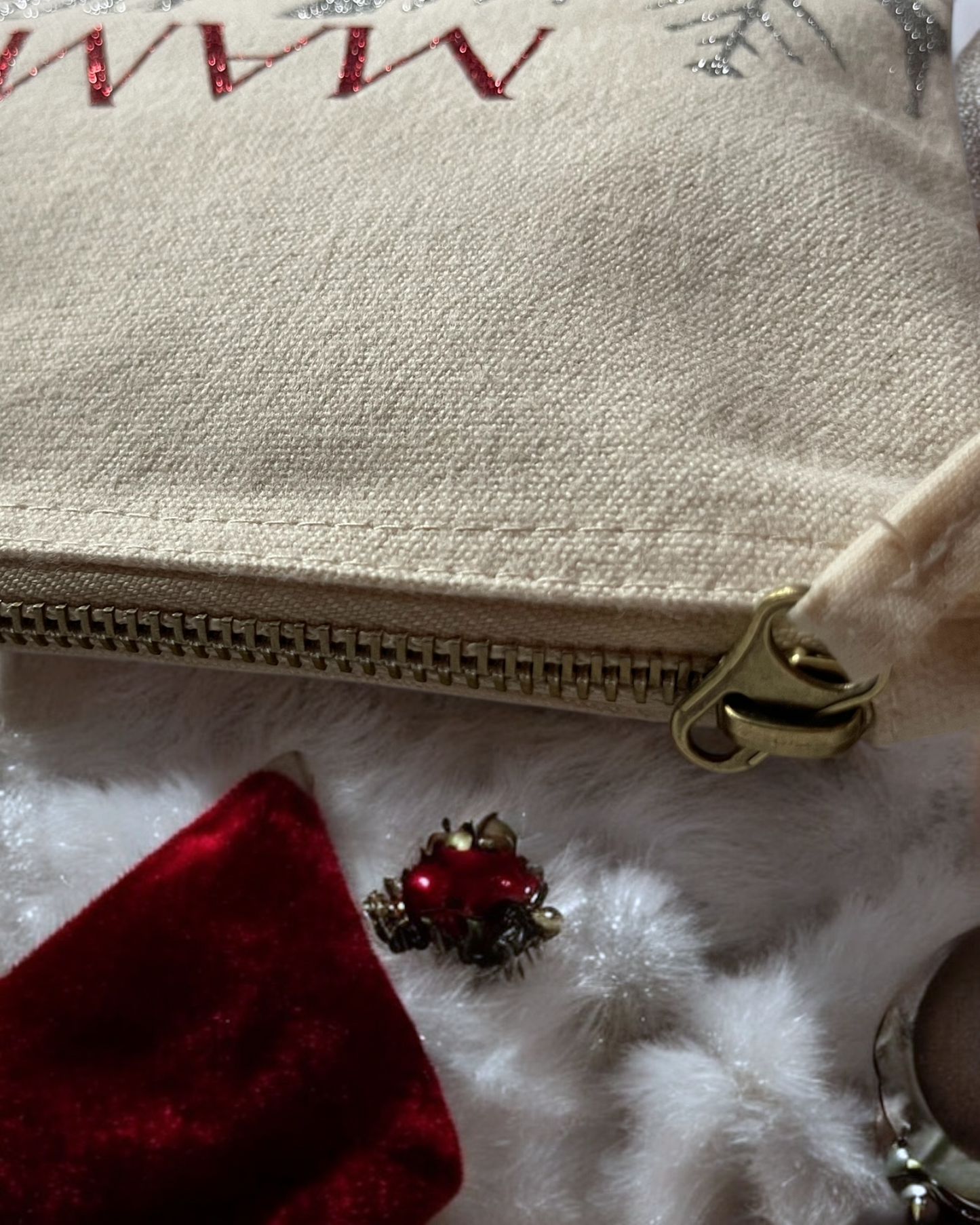 Pochette nature, Une mamie parfaite - marquage scintillant - hiver - Noël - 100% coton