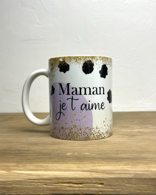 Mug en céramique 330ml, maman je t’aime, personnalisable